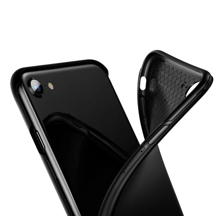 BASEUS Full Protection Matte PC + TPU Combo Cover + Tempered Glass Screen Protector for iPhone 8 / 7 4.7 inch - Black