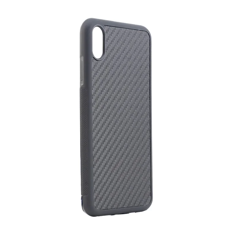 Anti-slip Woven Texture PC + TPU Combo Case with Round Camera Cut for iPhone 9 Plus - Black