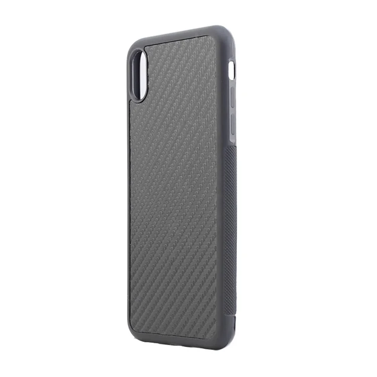 Anti-slip Woven Texture PC + TPU Combo Case with Round Camera Cut for iPhone 9 Plus - Black