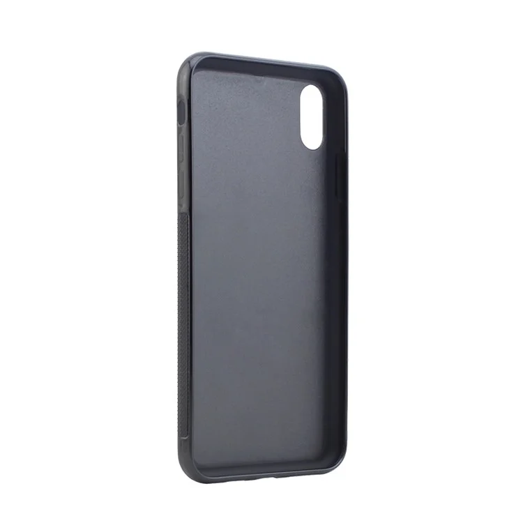 Anti-slip Woven Texture PC + TPU Combo Case with Round Camera Cut for iPhone 9 Plus - Black