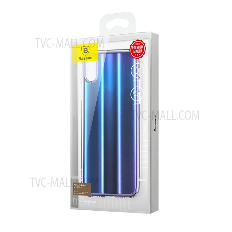 BASEUS Aurora Series Electroplating Hard Plastic Shell for iPhone X - Blue