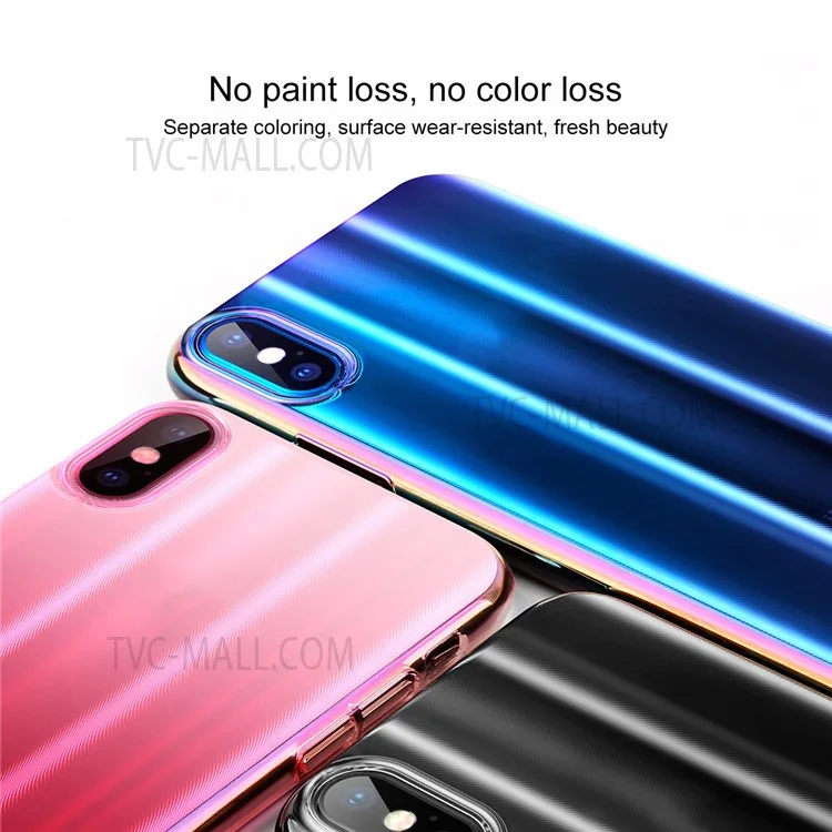 BASEUS Aurora Series Electroplating Hard Plastic Shell for iPhone X 5.8 inch - Blue