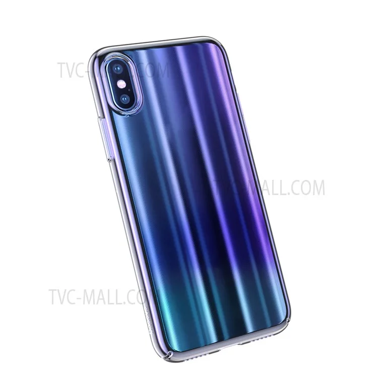 BASEUS Aurora Series Electroplating Hard Plastic Shell for iPhone X - Blue