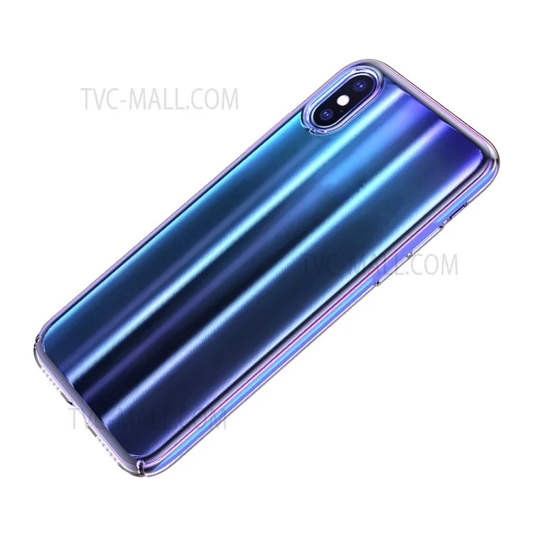 Baseus Aurora Series Electroplate Shell en Plastique Dur Pour Iphone X 5,8 Pouces - Bleu