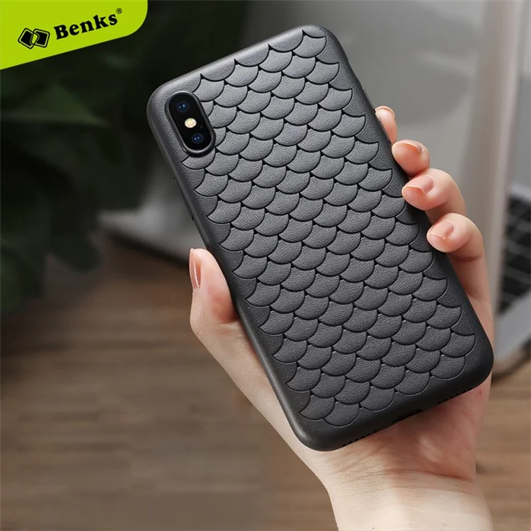 BENKS 3D Cloud Series Breathable TPU Gel Cover for iPhone X - Black