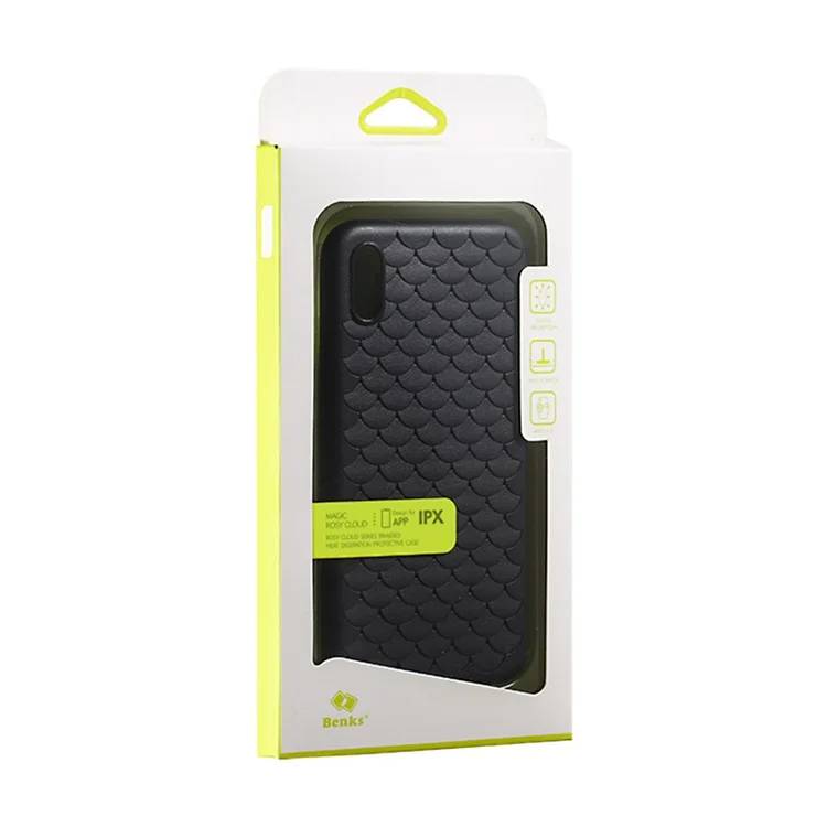 BENKS 3D Cloud Series Breathable TPU Gel Cover for iPhone X - Black