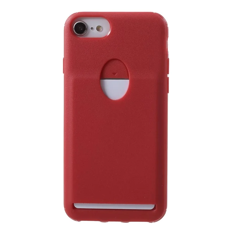 Ultra Thin TPU Card Holder Cell Phone Case for iPhone 8 / 7 / 6s / 6 - Red