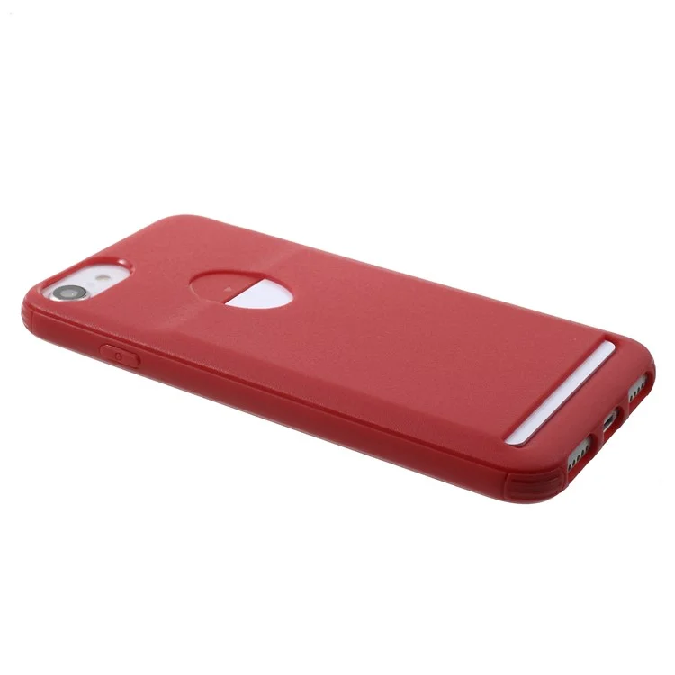 Ultra Thin TPU Card Holder Cell Phone Case for iPhone 8 / 7 / 6s / 6 - Red