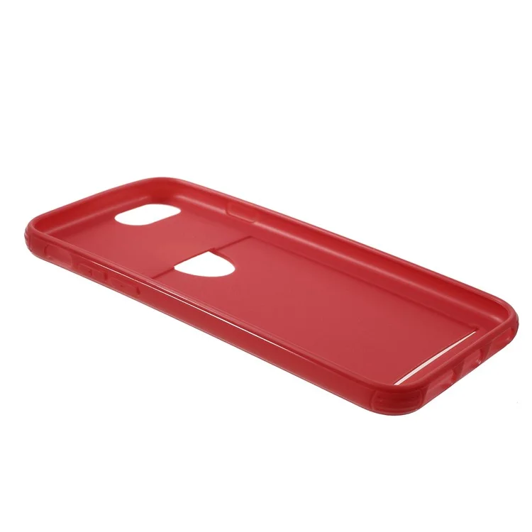 Ultra Thin TPU Card Holder Cell Phone Case for iPhone 8 / 7 / 6s / 6 - Red