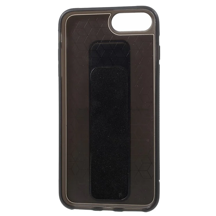 ROAR KOREA Aura Series TPU Back Cover with PU Leather Kickstand for iPhone 8 Plus/7 Plus/6s Plus/6 Plus 5.5 inch - Black