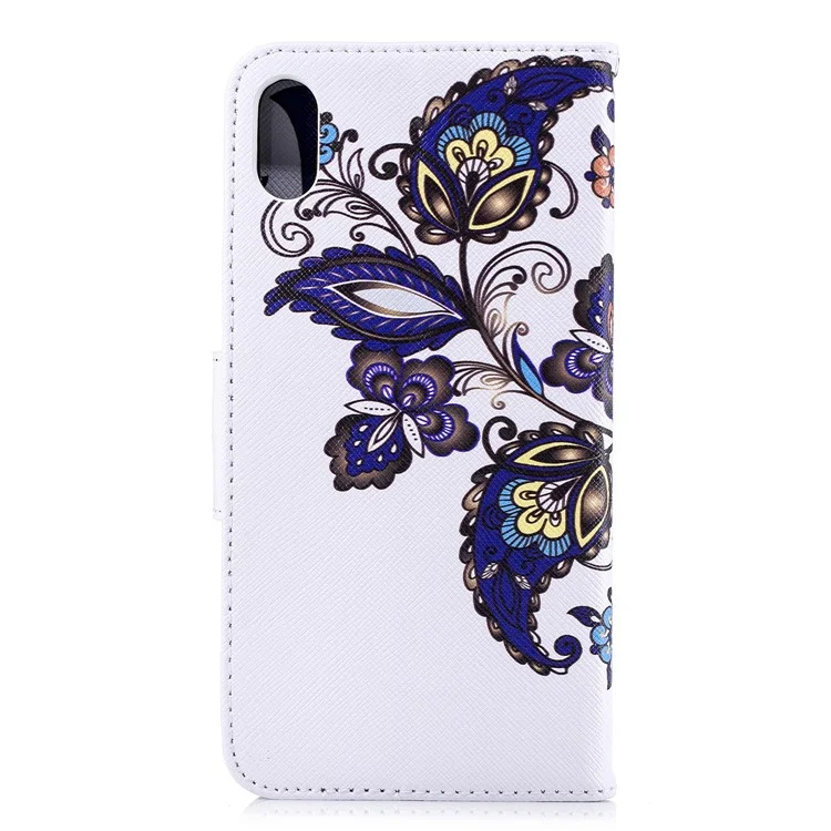 Pattern Printing Wallet Leather Flip Stand Phone Shell for iPhone 9 Plus - Butterfly and Flower