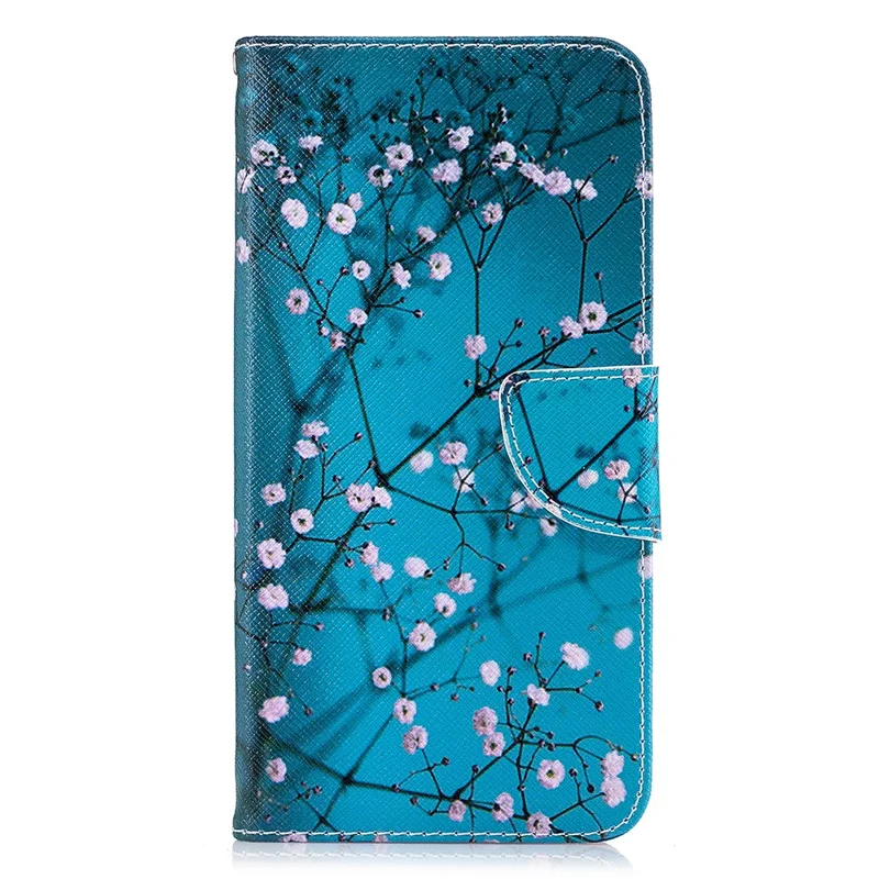 Pattern Printing PU Leather Wallet Stand Phone Cover Case for iPhone XS Max 6.5 inch - Tree with Flowers