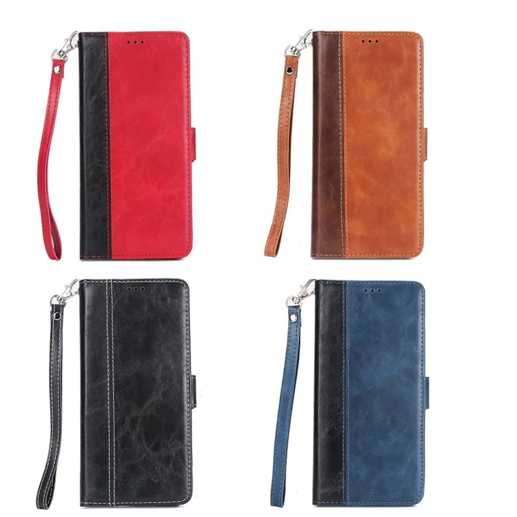 Retro Contrast Color Wallet Leather Stand Mobile Case for iPhone 8 / 7 4.7 inch - Black