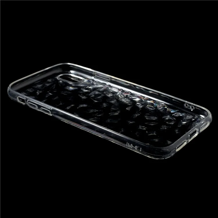 3D Diamond Texture Soft TPU Back Case for iPhone 9 Plus - Transparent