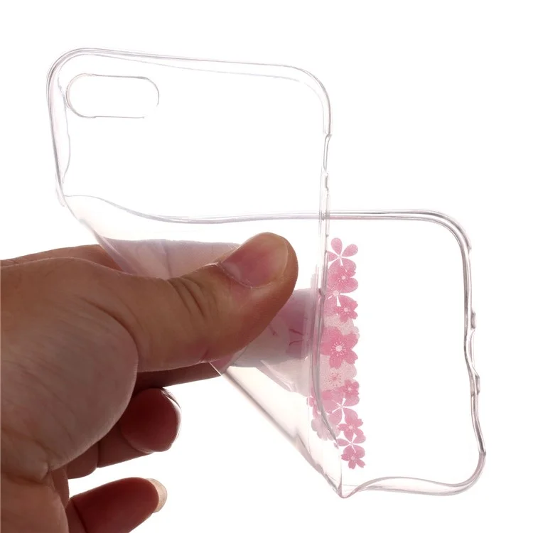 Pattern Printing IMD Soft TPU Casing for iPhone 8/7 4.7 inch - Rabbit and Flower