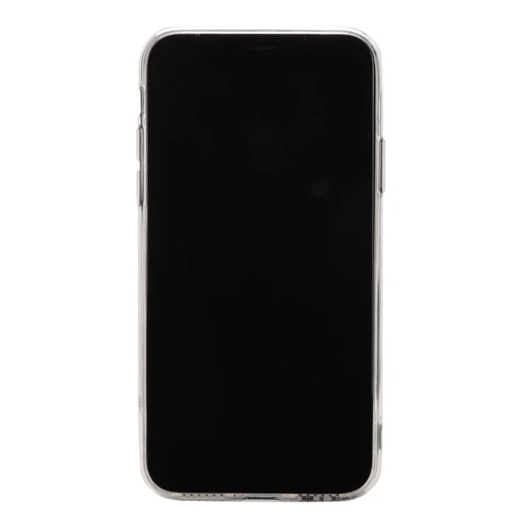 Glittery Powder Dynamic Double-heart Quicksand Epoxy Hybrid Phone Casing for iPhone X - Silver