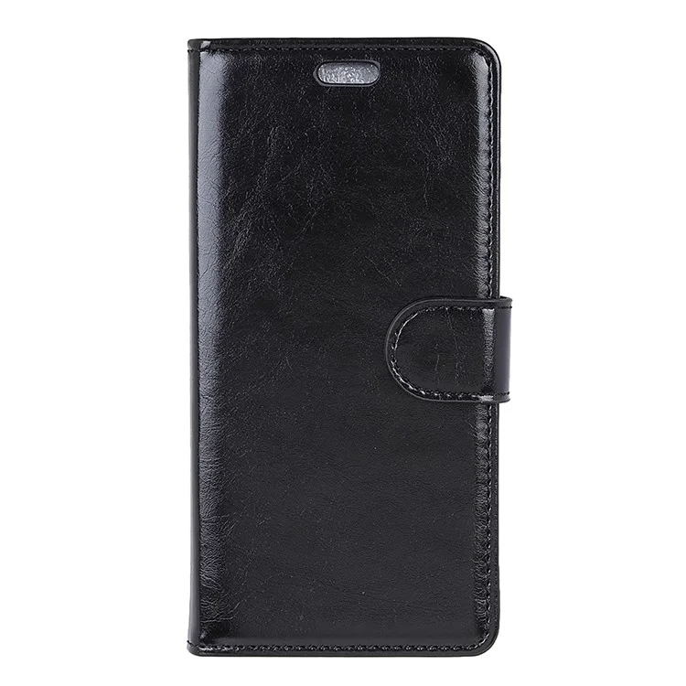 Crazy Horse Magnetic Stand Wallet Leather Mobile Phone Case for iPhone 9 - Black
