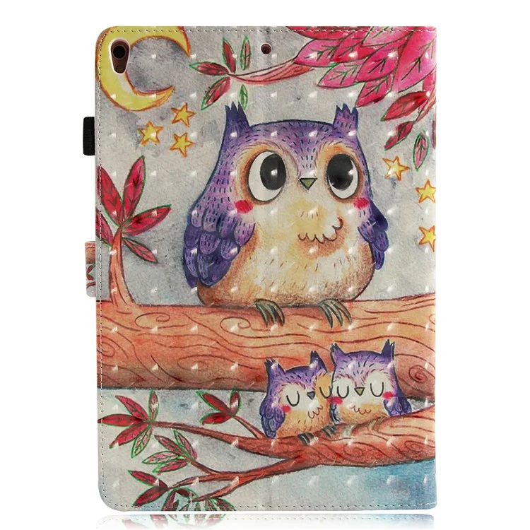 Pattern Printing Wallet Stand Smart Leather Case for iPad Pro 10.5-inch (2017) - Owls on Branch