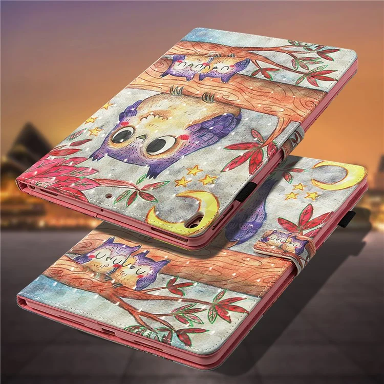 Pattern Printing Wallet Stand Smart Leather Case for iPad Pro 10.5-inch (2017) - Owls on Branch