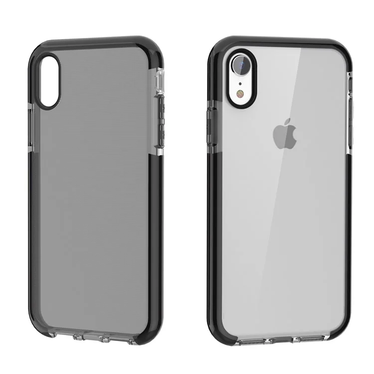 Bi-color Drop-proof Soft TPU Case for iPhone 9 - Black / Grey