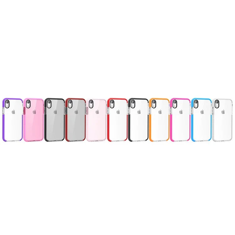 Bi-color Drop-proof Soft TPU Case for iPhone 9 - Black / Grey
