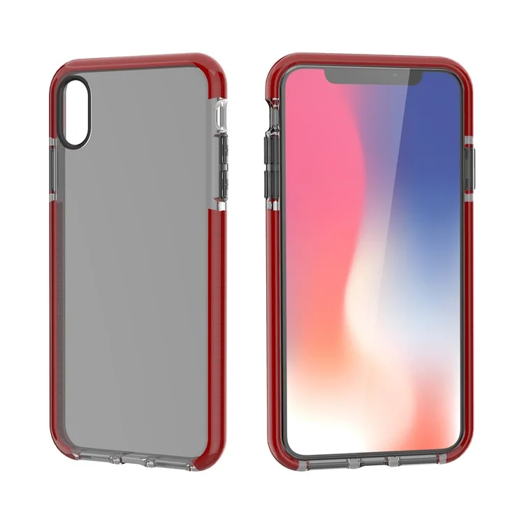 Bi-color Drop-proof Soft TPU Phone Case for iPhone 9 Plus - Red / Grey