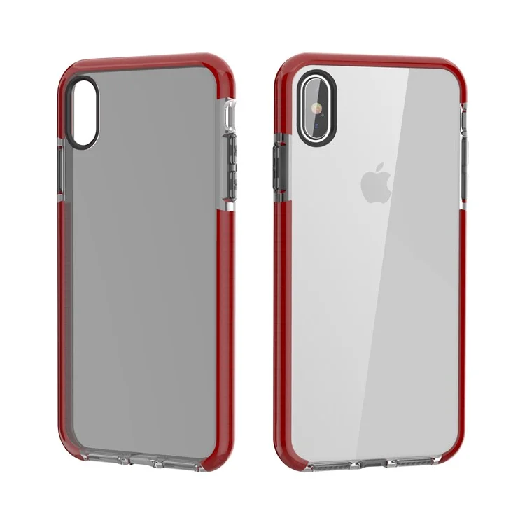 Bi-color Drop-proof Soft TPU Phone Case for iPhone 9 Plus - Red / Grey