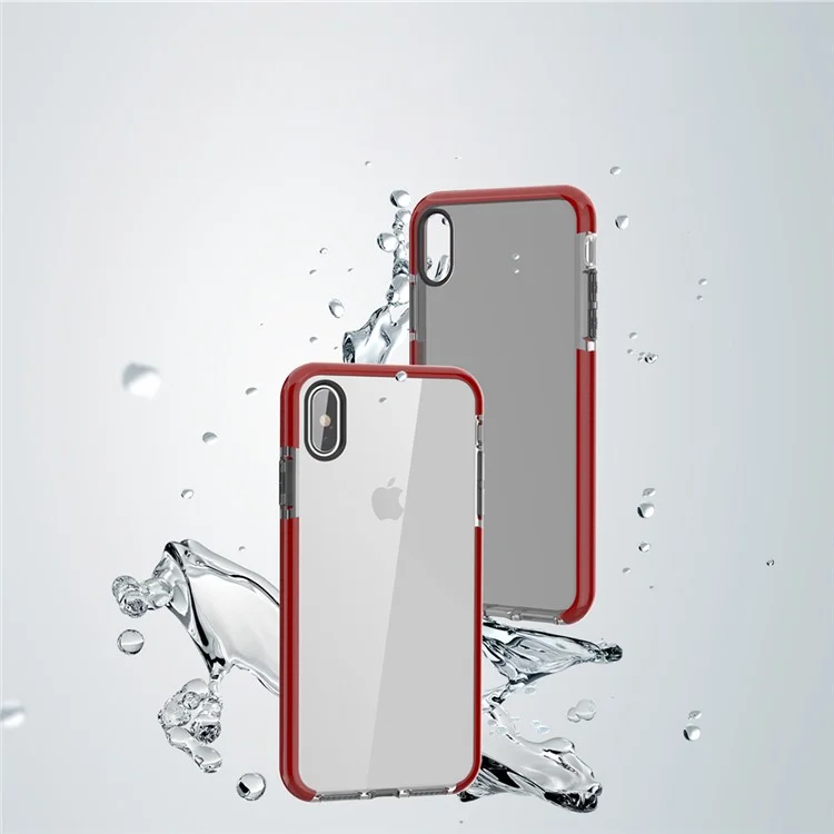Bi-color Drop-proof Soft TPU Phone Case for iPhone 9 Plus - Red / Grey