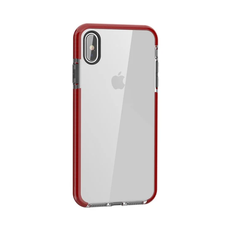 Bi-color Drop-proof Soft TPU Phone Case for iPhone 9 Plus - Red / Grey