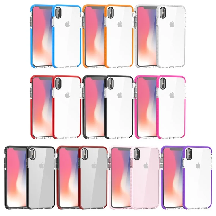 Bi-color Drop-proof Soft TPU Phone Case for iPhone 9 Plus - Red / Grey
