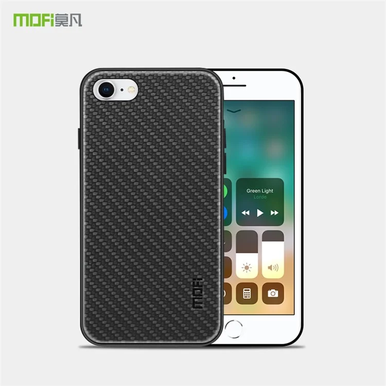 MOFI Honor Series Woven Texture PU Leather Coated PC + TPU Hybrid Case for iPhone 8/7 - Black