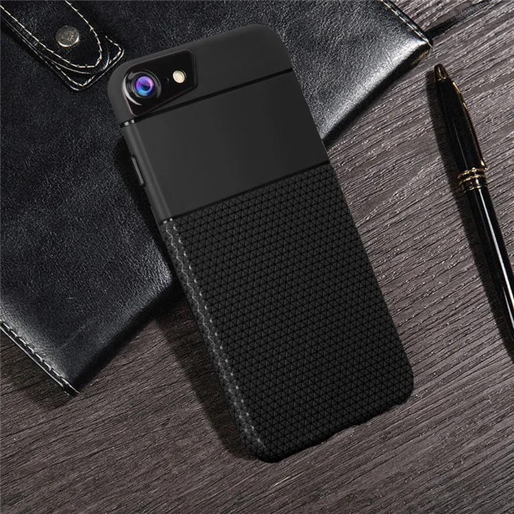 Ultra-thin Anti-slip 0.7mm Splicing Soft TPU Shell for iPhone 8 / 7 4.7 inch - Black