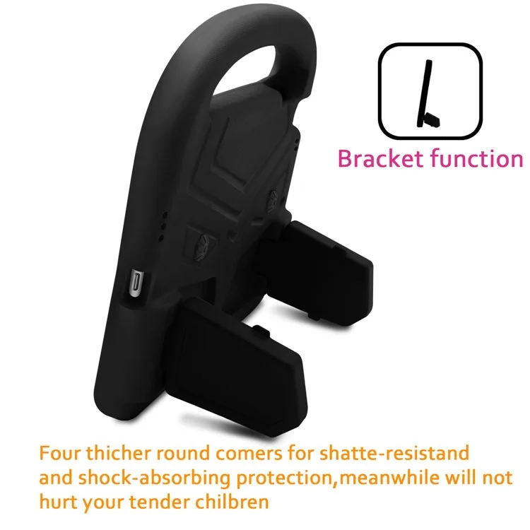 Tablet di Design a Forma di Passero a Forma di Shell Shock Resistente Eva Tablet EVA Per Ipad 9.7 (2018) /9.7 (2017)/Pro 9,7 Pollici/aria 2/aria Con Staffa e Maniglia - Nero