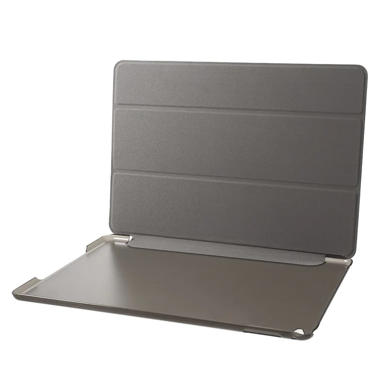 Étui pour tablette en cuir PU avec support à triple pli pour iPad Air 2, conçu pour deux angles de support - noir