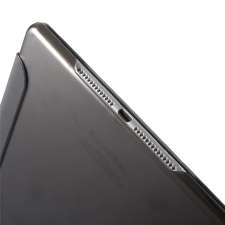 Étui pour tablette en cuir PU avec support à triple pli pour iPad Air 2, conçu pour deux angles de support - noir