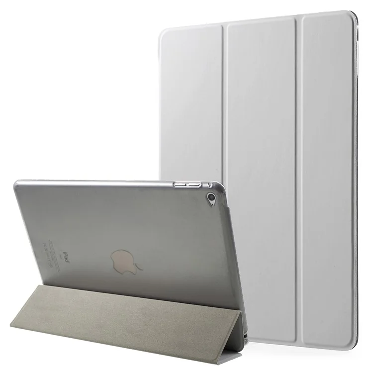 Funda de tableta de cuero PU con soporte plegable de tres pliegues para iPad Air 2 Diseño de soporte de doble ángulo para tableta - Gris