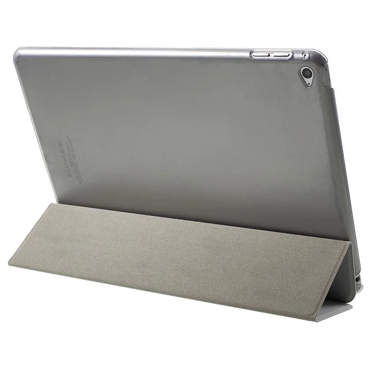 Funda de tableta de cuero PU con soporte plegable de tres pliegues para iPad Air 2 Diseño de soporte de doble ángulo para tableta - Gris