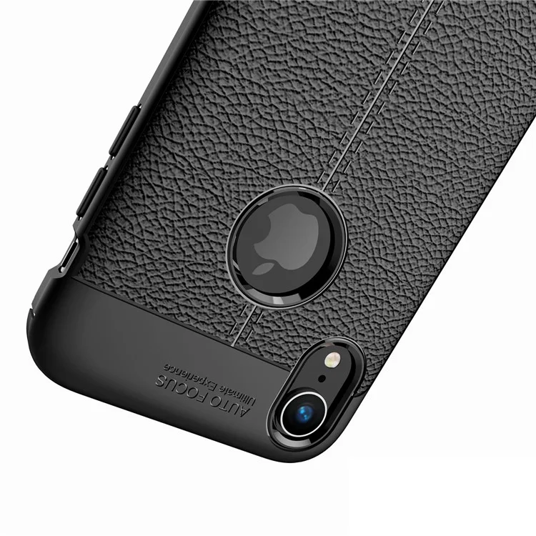 Capa de Telefone Celular de Textura de Lichia TPU para iPhone XR 6.1 polegadas - Preto
