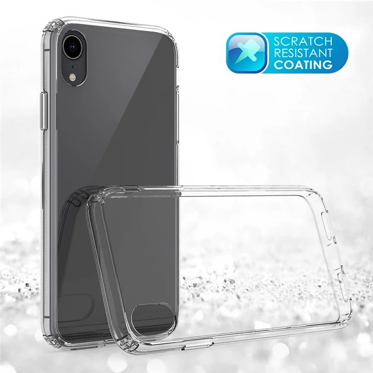 100PCS/Lot Drop-resistant Clear Acrylic + TPU Hybrid Case for iPhone XR 6.1 inch - Transparent