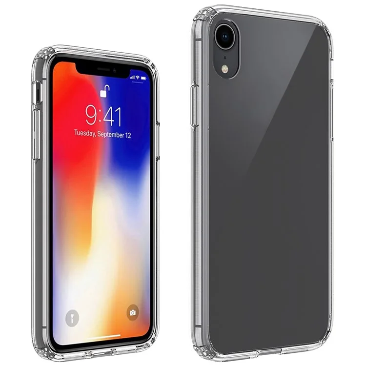 100pcs / Lot Résistant À La Goutte Clear Acrylique + TPU Hybrid Etui Pour IPhone XR 6.1 Pouces - Transparent