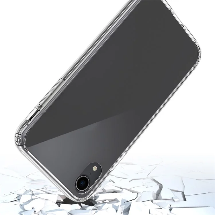 100 Pçs / Lote Clear Acrylic + TPU Capa Híbrida Para IPhone XR 6.1 Polegadas - Transparente