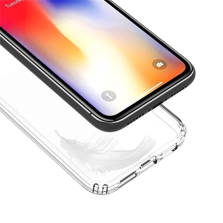 100 Pçs / Lote Clear Acrylic + TPU Capa Híbrida Para IPhone XR 6.1 Polegadas - Transparente