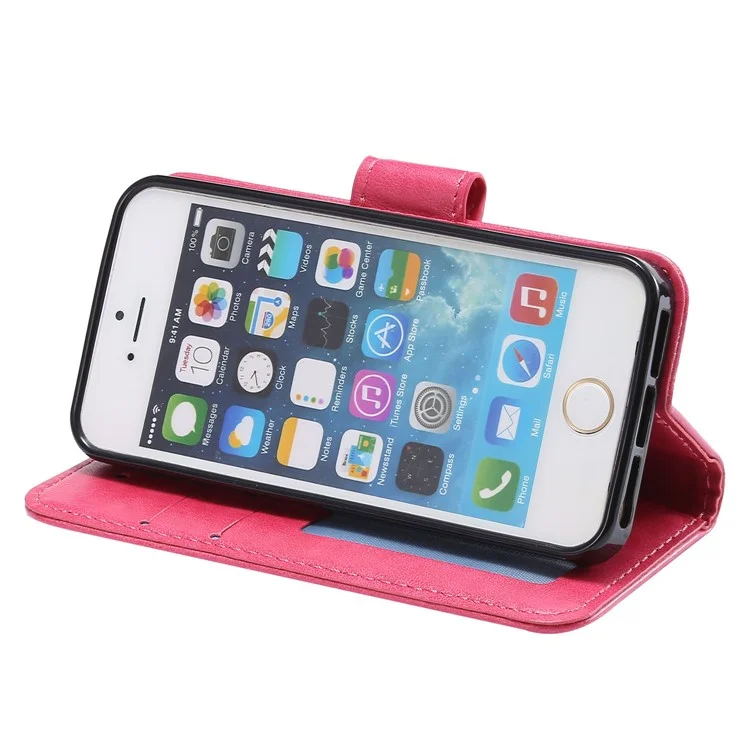 Mandala Imprimé PU PU Cuir Protection Téléphone Téléphone Pour Iphone se / 5s / 5 - Rose