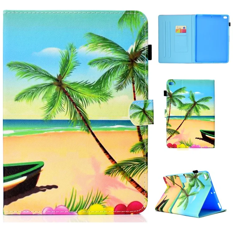 Pattern Printing Stand Leather Tablet Case for iPad 9.7 (2018)/9.7 (2017)/Air 2/Air - Seaside