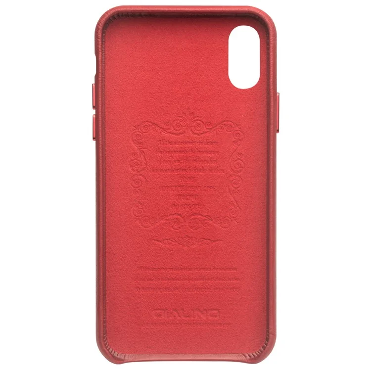 QIALINO Véritable Couverture De Téléphone PC Recouverte De Cuir Pour IPhone XS Max 6,5 Pouces - Rouge