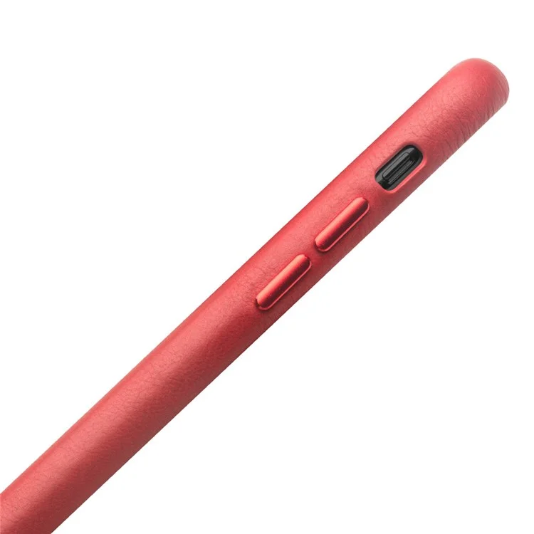 QIALINO Véritable Couverture De Téléphone PC Recouverte De Cuir Pour IPhone XS Max 6,5 Pouces - Rouge