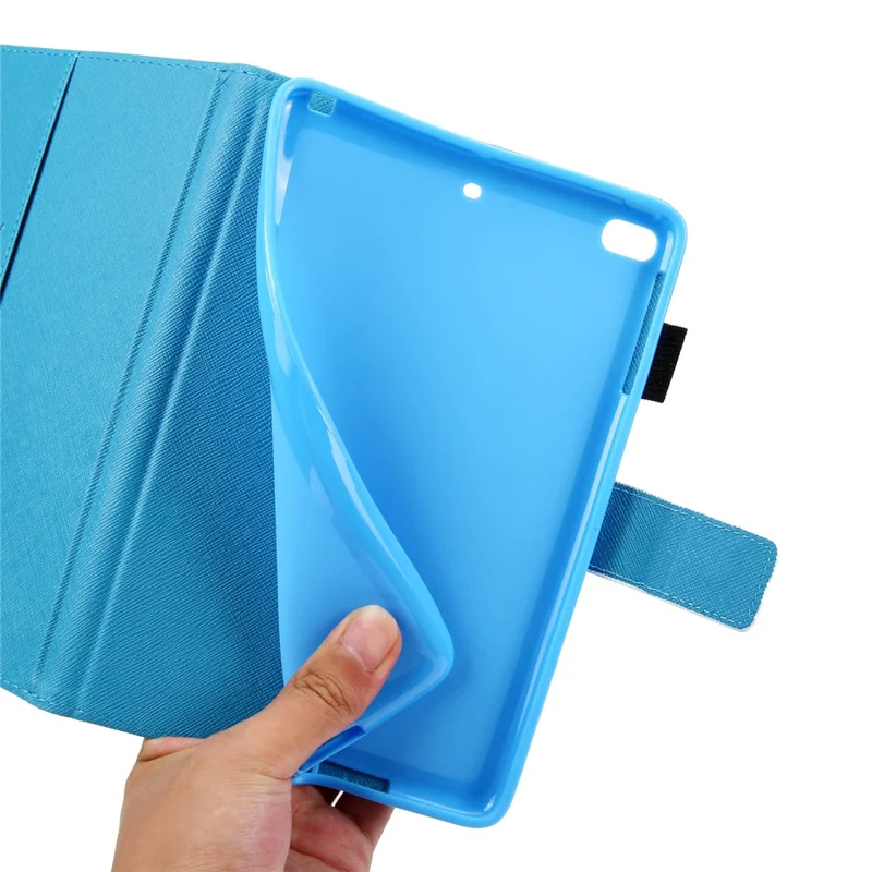 Pattern Printing Leather Cover Wallet Stand Shell for iPad 9.7 (2018)/9.7 (2017)/Air 2/Air - Colorful Crystal Butterfly