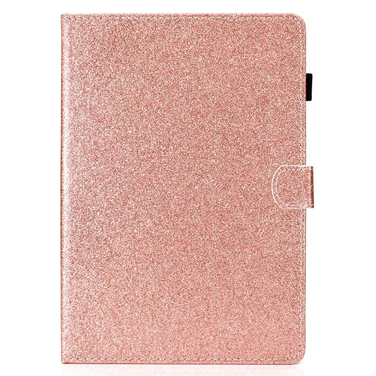 Porte-cartes en Poudre Flash PU en Cuir Stand Shell Pour Ipad 9,7 Pouces (2018) / 9,7 Pouces (2017) / Air 2 / Air - or Rose