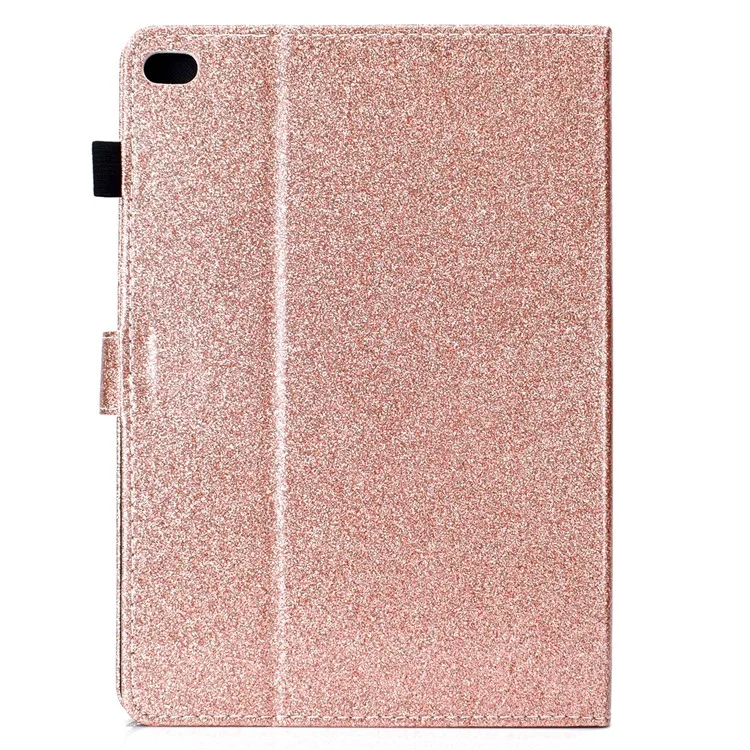 Porte-cartes en Poudre Flash PU en Cuir Stand Shell Pour Ipad 9,7 Pouces (2018) / 9,7 Pouces (2017) / Air 2 / Air - or Rose