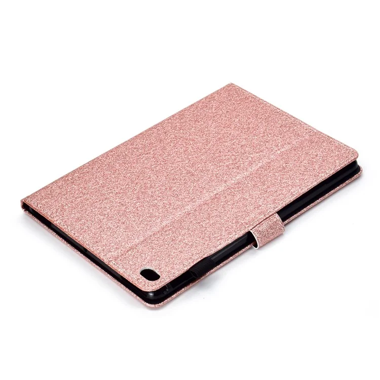 Porte-cartes en Poudre Flash PU en Cuir Stand Shell Pour Ipad 9,7 Pouces (2018) / 9,7 Pouces (2017) / Air 2 / Air - or Rose